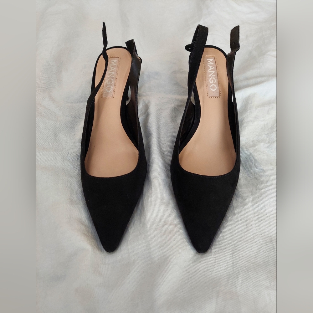 SIZE 7 MANGO Brand Shoes in Color Black.
